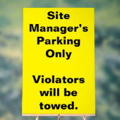 Parkwarnzeichen für Site Manager Acrylschild (Neutral)