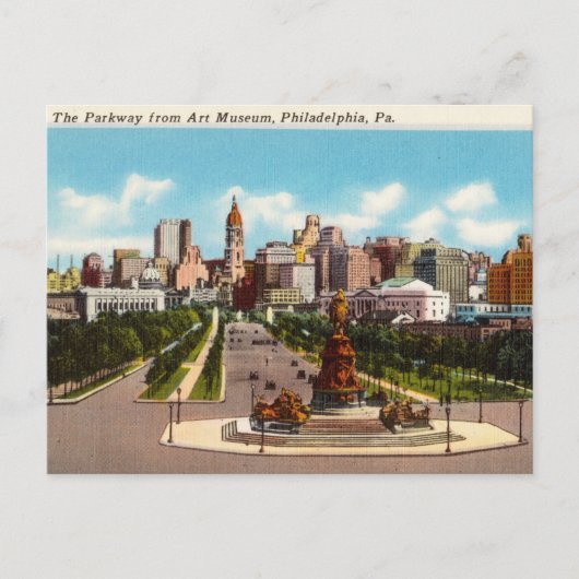 Parkway, Philadelphia, Pennsylvania Postkarte (Vorderseite)