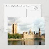 Parlament, Big Ben, Thames River Landscape Postkarte (Vorne/Hinten)