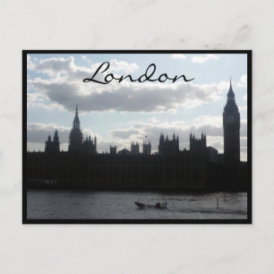 Parlament Sillouette Big ben Postkarte