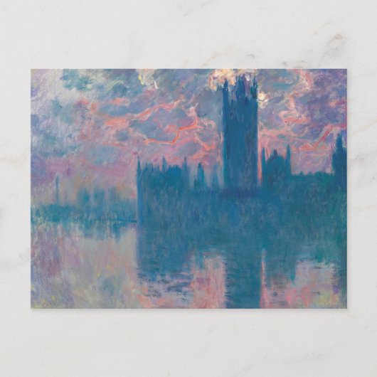 Parlament, Sunset von Claude Monet Postkarte (Vorderseite)
