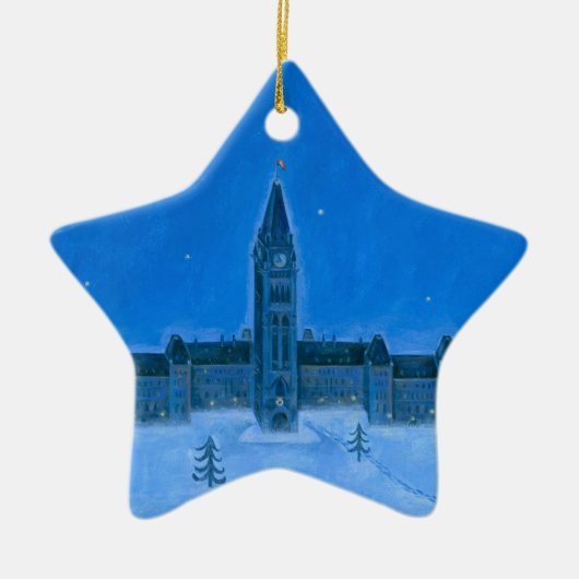 Parlaments-Gebäude-Ottawa-Weihnachten Keramik Ornament (Vorne)