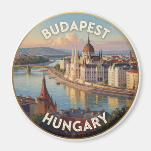 Parlamentsgebäude Budapest Donau Ungarn Reise Szen Magnet