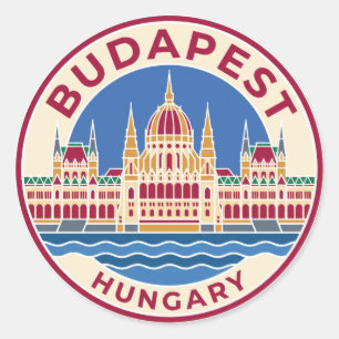 Parlamentsgebäude Budapest Ungarn Runder Aufkleber
