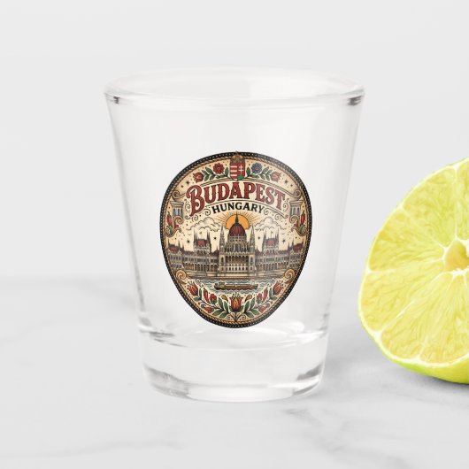 Parlamentsgebäude Budapest Ungarn Schnapsglas (Vorderseite)