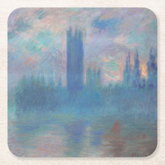 Parlamentsgebäude (London), Monet Rechteckiger Pappuntersetzer (Vorderseite)