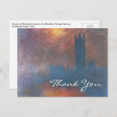 Parlamentsgebäude, London von Monet, vielen Dank Postkarte (Vorne/Hinten)