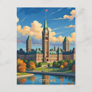 Parlamentsgebäude Ottawa Kanada, Stadt-Skyline Feiertagspostkarte