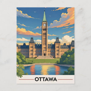 Parlamentsgebäude Ottawa Kanada, Stadt-Skyline Feiertagspostkarte