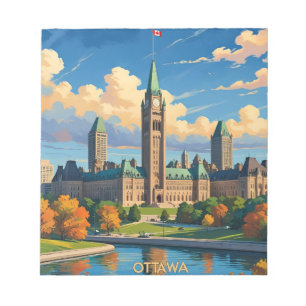 Parlamentsgebäude Ottawa Kanada, Stadt-Skyline Notizblock