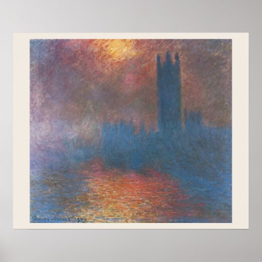 Parlamentshäuser, London von Claude Monet Poster (Vorne)