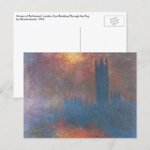 Parlamentshäuser, London von Claude Monet Postkarte