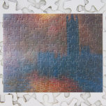 Parlamentshäuser, London von Claude Monet Puzzle<br><div class="desc">Das Houses of Parliament, London, Sun Breaking Through the Fog (1904) von Claude Monet ist ein Vintager Impressionismus schöne Kunst architektonische Gemälde. Die Houses of Parliament mit Big Ben an der Themse in London, England in Silhouette an einem nebligen Tag in warmen Herbstfarben. Claude Monet malte während seines bleibe in...</div>