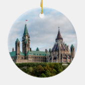 Parlamentshügel in Ottawa Keramik Ornament (Hinten)