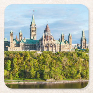 Parliament Hill in Ottawa - Ontario, Kanada Rechteckiger Pappuntersetzer