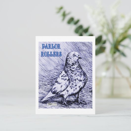 Parlor Roller Pigeon Postkarte (Stehend Vorderseite)
