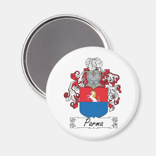 Parma-Familienwappen Magnet (Vorderseite/Rückseite)