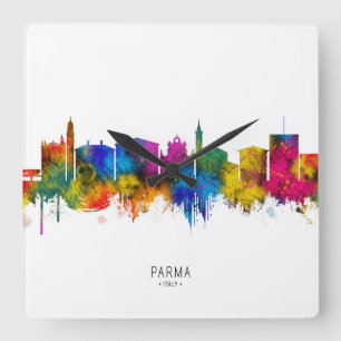 Parma Italien Skyline Quadratische Wanduhr