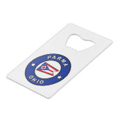 Parma Ohio Geldbeutel Flaschenöffner (Vorderseite Schrägansicht)