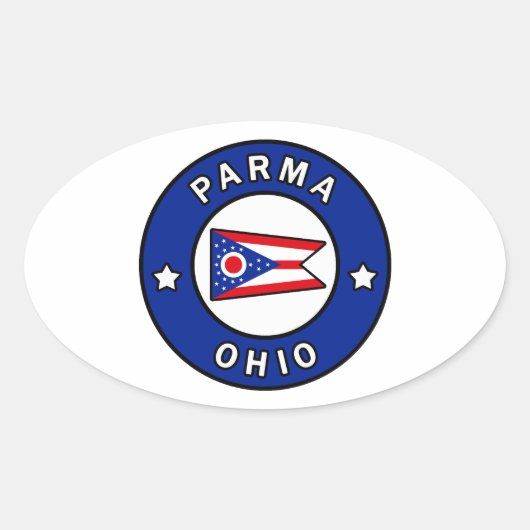 Parma Ohio Ovaler Aufkleber (Vorderseite)