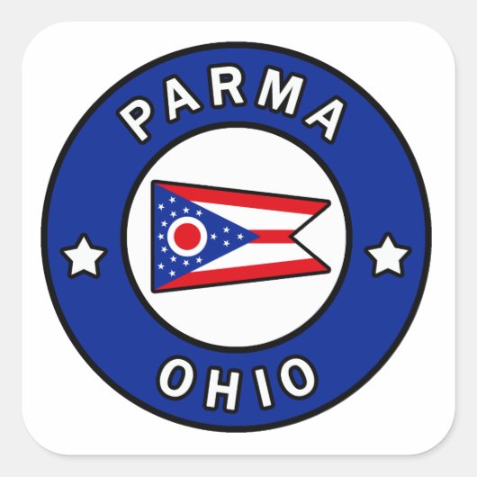 Parma Ohio Quadratischer Aufkleber (Vorderseite)