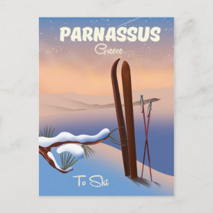 Parnassus Griechenland Skifahrplakat Postkarte