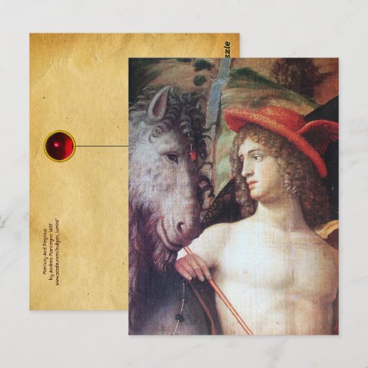 PARNASSUS / MERCURY MIT PEGASUS POSTKARTE (Vorne/Hinten)