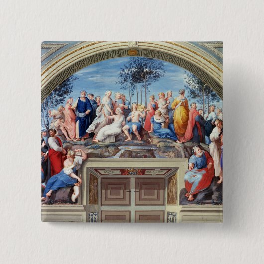 Parnassus und das Disputa, vom Stanze della S Button (Vorderseite)