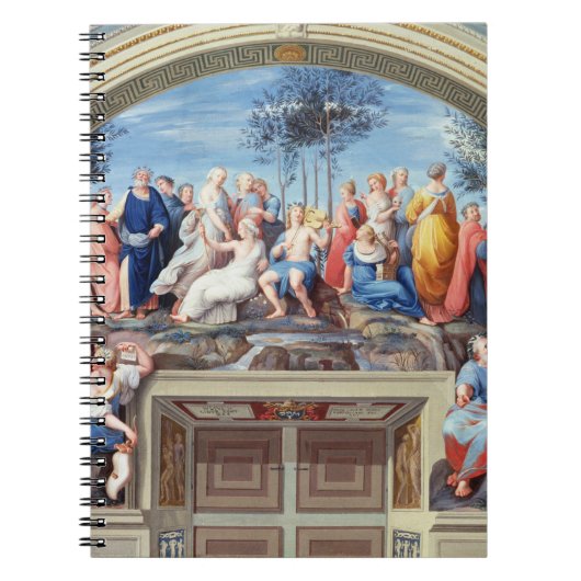 Parnassus und das Disputa, vom Stanze della S Notizblock (Vorderseite)