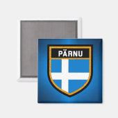 Pärnu-Flagge Magnet (Vorderseite/Rückseite)