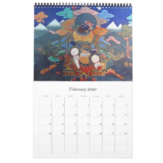 paro dzong bhutan art kalender (Feb 2026)