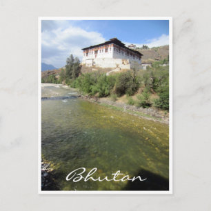 paro dzong bhutan postkarte