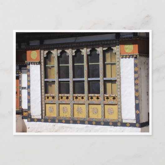 Paro-Dzong-Fenster Postkarte (Vorderseite)