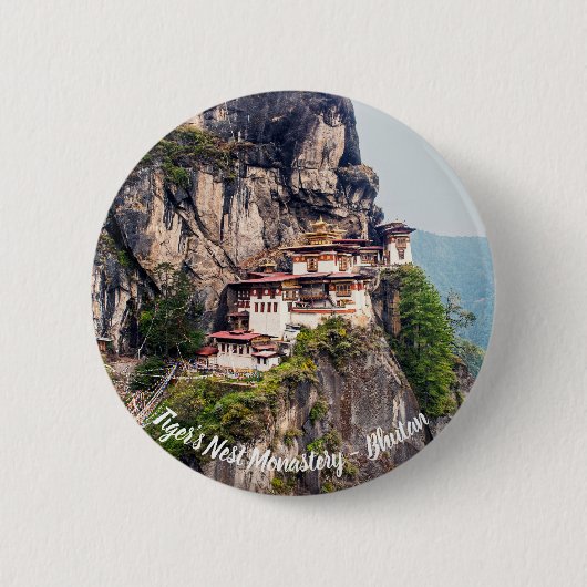 Paro Taktsang: Das Tiger-Nest-Kloster - Bhutan Button (Vorderseite)
