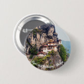 Paro Taktsang: Das Tiger-Nest-Kloster - Bhutan Button (Vorne & Hinten)