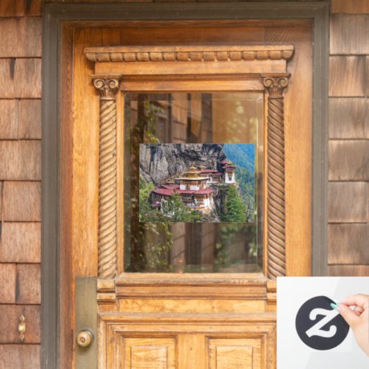 Paro Taktsang: Das Tiger-Nest-Kloster - Bhutan Fensteraufkleber (Haustür)