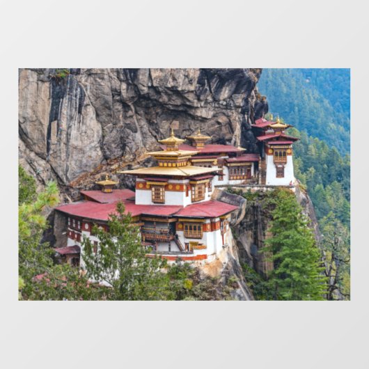 Paro Taktsang: Das Tiger-Nest-Kloster - Bhutan Fensteraufkleber (Blatt)