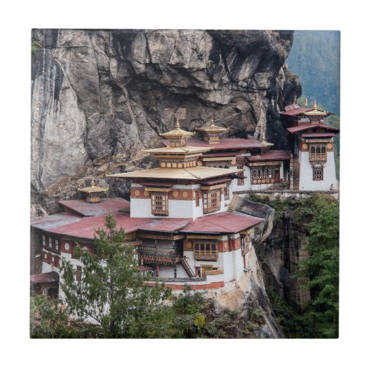 Paro Taktsang: Das Tiger-Nest-Kloster - Bhutan Fliese (Vorderseite)