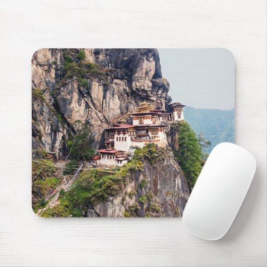 Paro Taktsang: Das Tiger-Nest-Kloster - Bhutan Mousepad (Mit Mouse)