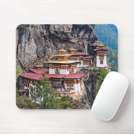 Paro Taktsang: Das Tiger-Nest-Kloster - Bhutan Mousepad (Mit Mouse)