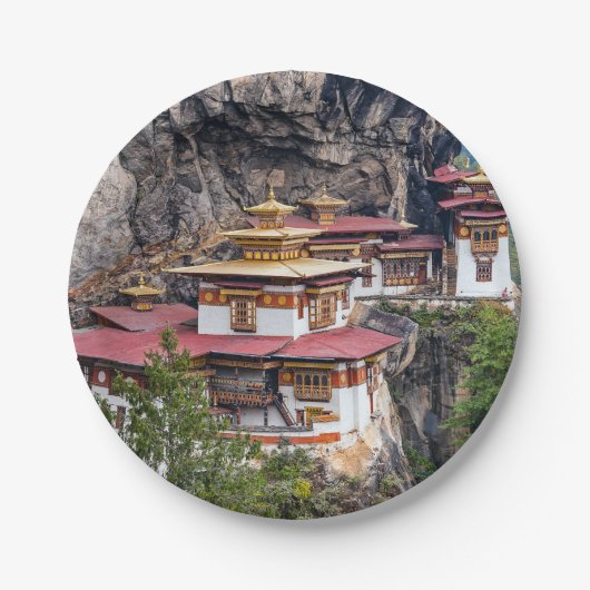 Paro Taktsang: Das Tiger-Nest-Kloster - Bhutan Pappteller (Vorderseite)