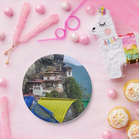 Paro Taktsang: Das Tiger-Nest-Kloster - Bhutan Pappteller (Party)