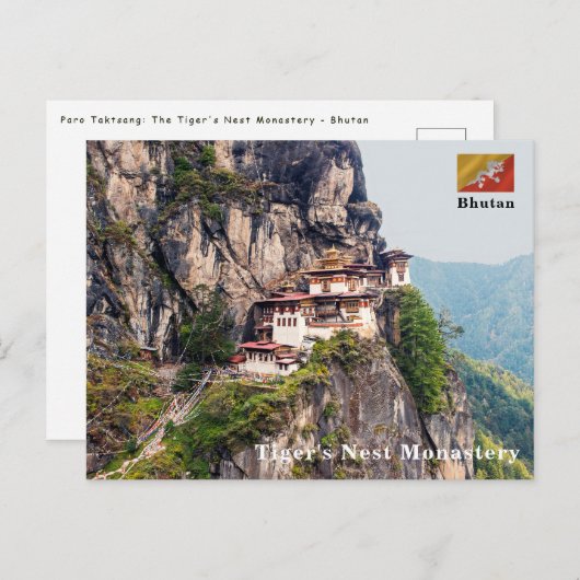 Paro Taktsang: Das Tiger-Nest-Kloster - Bhutan Postkarte (Vorne/Hinten)