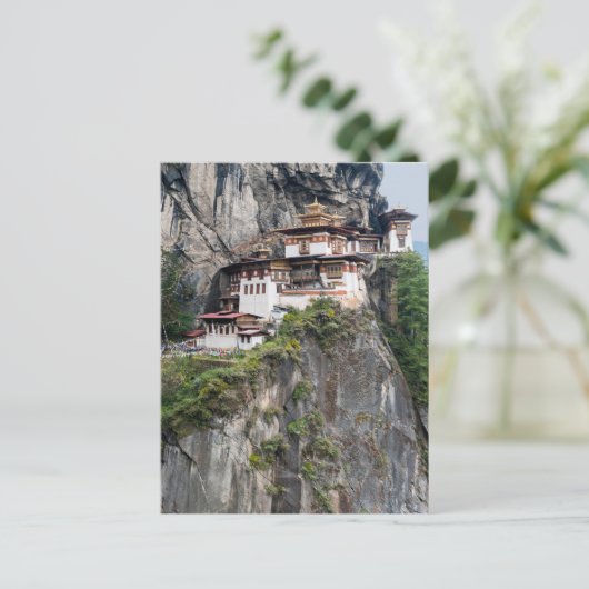 Paro Taktsang: Das Tiger-Nest-Kloster - Bhutan Postkarte (Stehend Vorderseite)