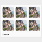 Paro Taktsang: Das Tiger-Nest-Kloster - Bhutan Quadratischer Aufkleber (Blatt)