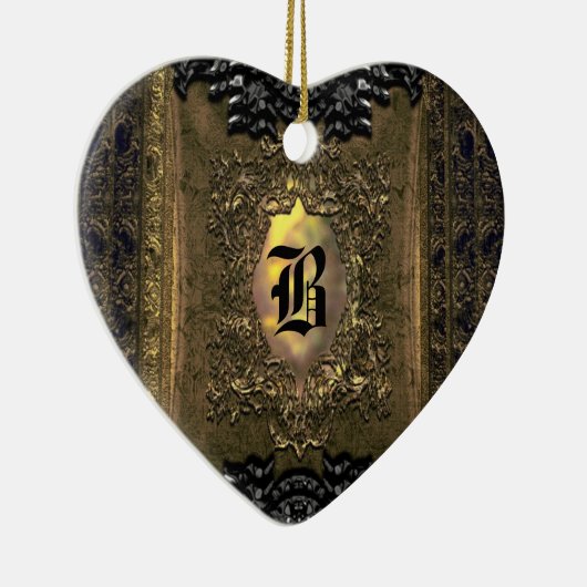 Parocollet Elegantes Monogramm des Old World Charm Keramikornament (Rechts)