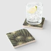 Parodia Magnifica (Balloon Cactus) Botanische Kuns Steinuntersetzer (Seitenansicht)