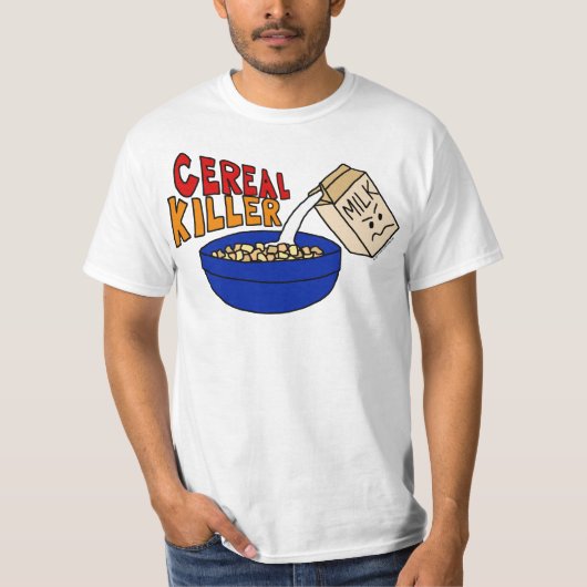 Parody Cereal Killer Breakfast Food Humor T-Shirt (Vorderseite)