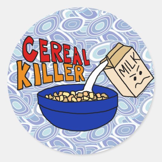 Parody Cereal Killer Breakfast Food Spaß Runder Aufkleber (Vorderseite)