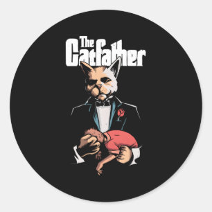 Parody The Catvater katapultiert Comicen Runder Aufkleber